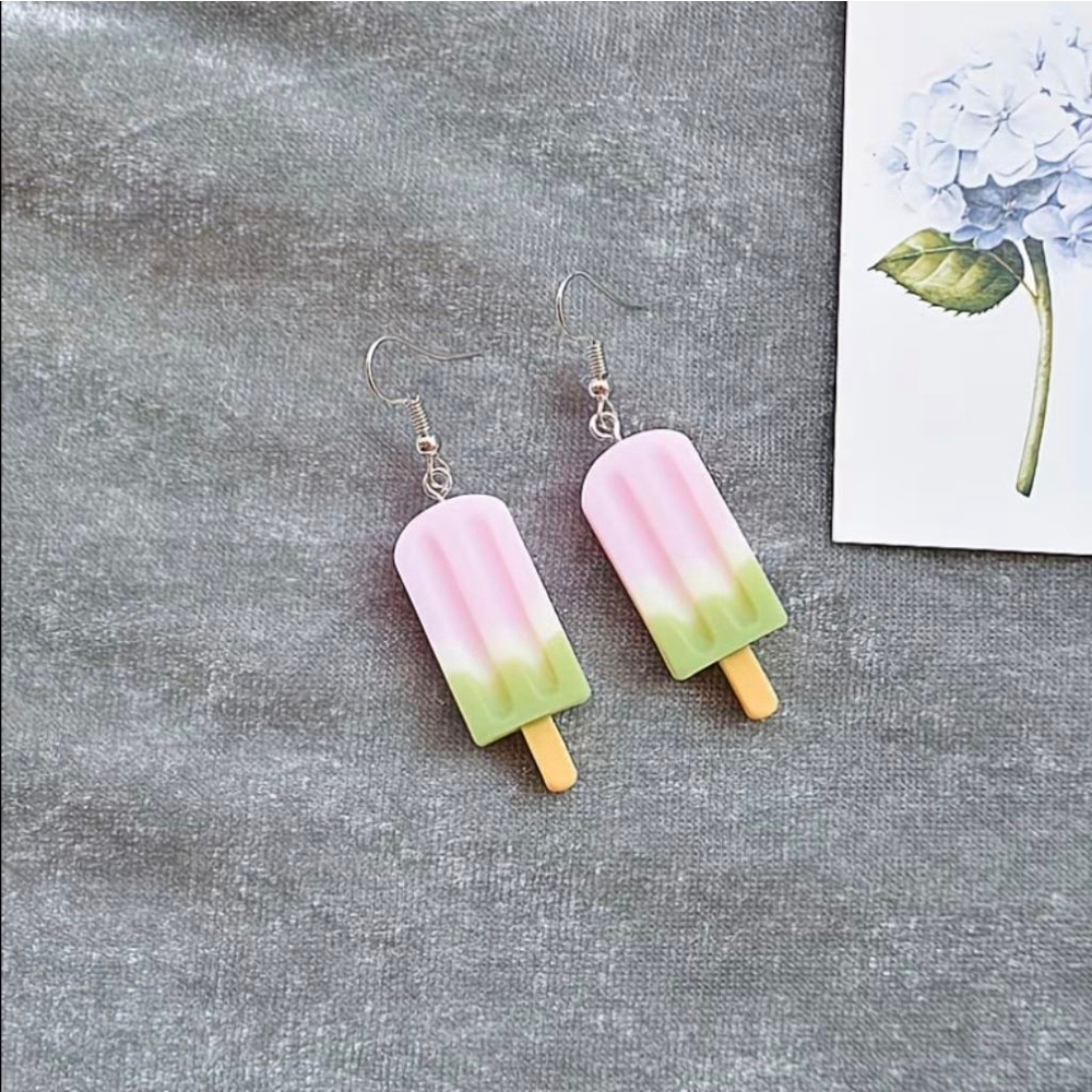 Women's Popsicle Dangle Earrings One Size Pink Green